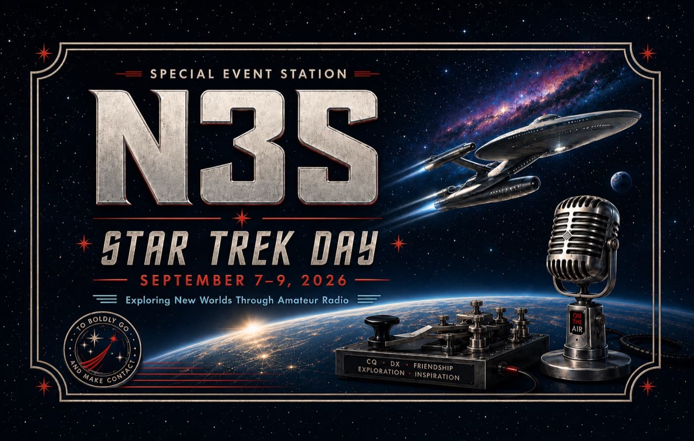 N3S QSL card: Star Trek Day special event station, September 7–9, 2026